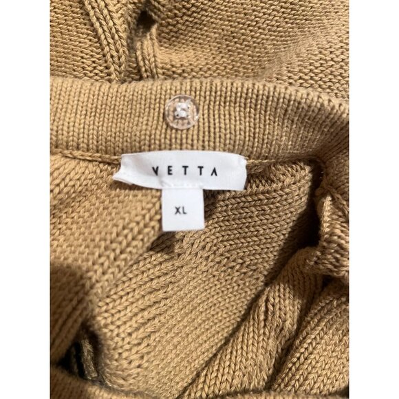 Vetta XL Camel Brown Organic Cotton Cable Knit Sweater Made In USA - Picture 7 of 16